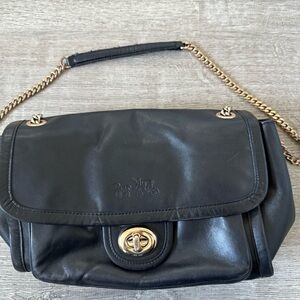 Coach Genuine Leather Ranger Flap Black Bag